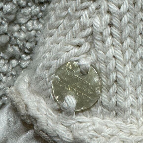 Pure Handknit Sweater Vest Women's XS/S Tan Collared Tie Front Ruffle Hem Cotton - Picture 11 of 12